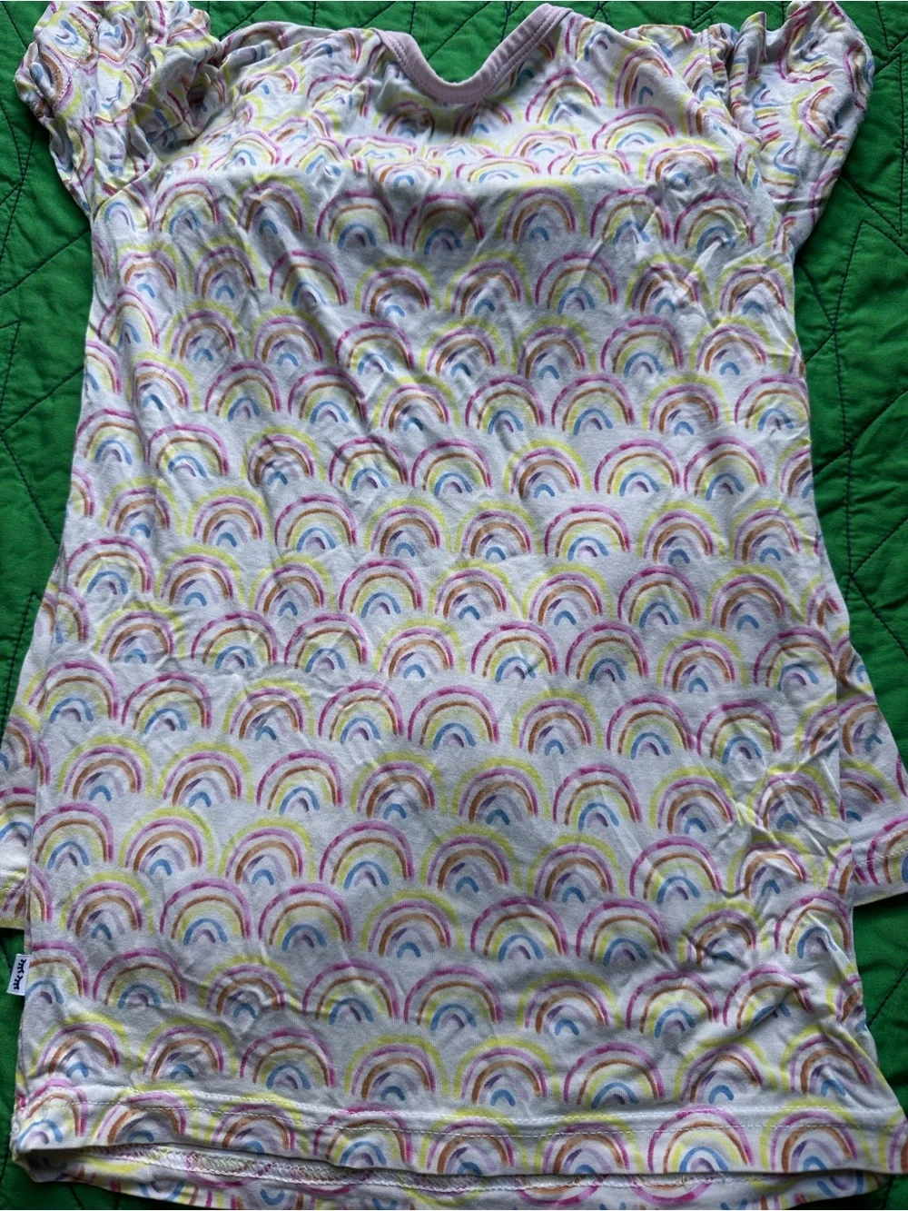 Little sleepies kids Pink Rainbow Print Short Sleeve Pajama Set